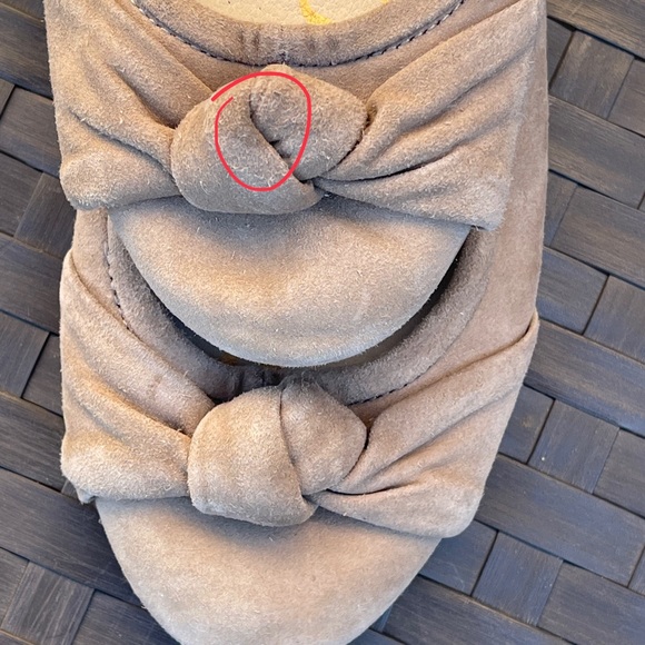 💖 Sam Edelman Florus Taupe Suede Ballet Flat with Bow-Wrap Top Knot - Picture 10 of 14